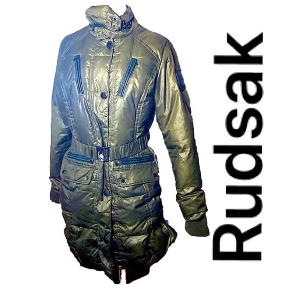 🌷RUDSAK🌷 Hunter Green Leather Accents Winter Coat